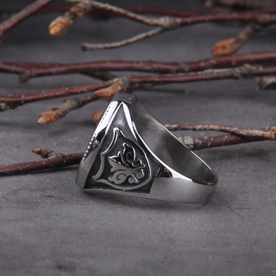 Bague de hache de guerre croisée - acier inoxydable-HERITAGE VIKING