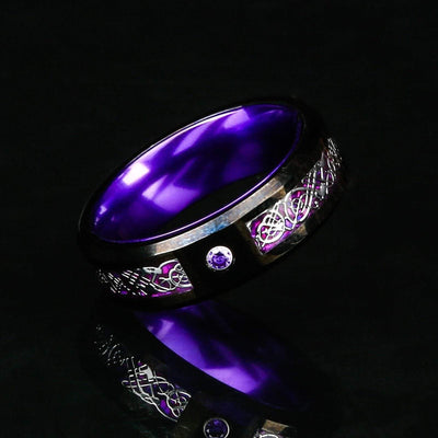 Bague de Jarl "Pouvoir de l'esprit" en Tungstène-HERITAGE VIKING