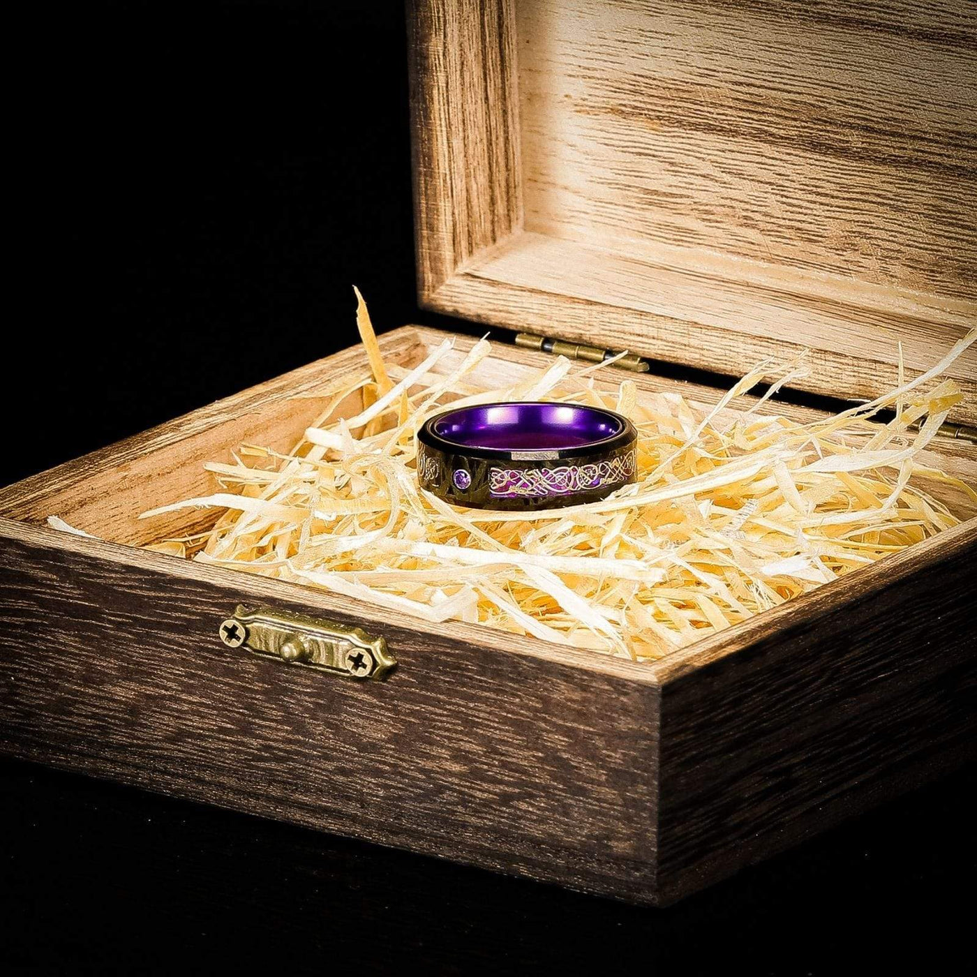 Bague de Jarl "Pouvoir de l'esprit" en Tungstène-HERITAGE VIKING