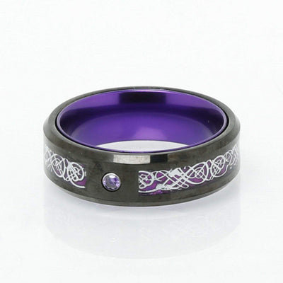 Bague de Jarl "Pouvoir de l'esprit" en Tungstène-HERITAGE VIKING