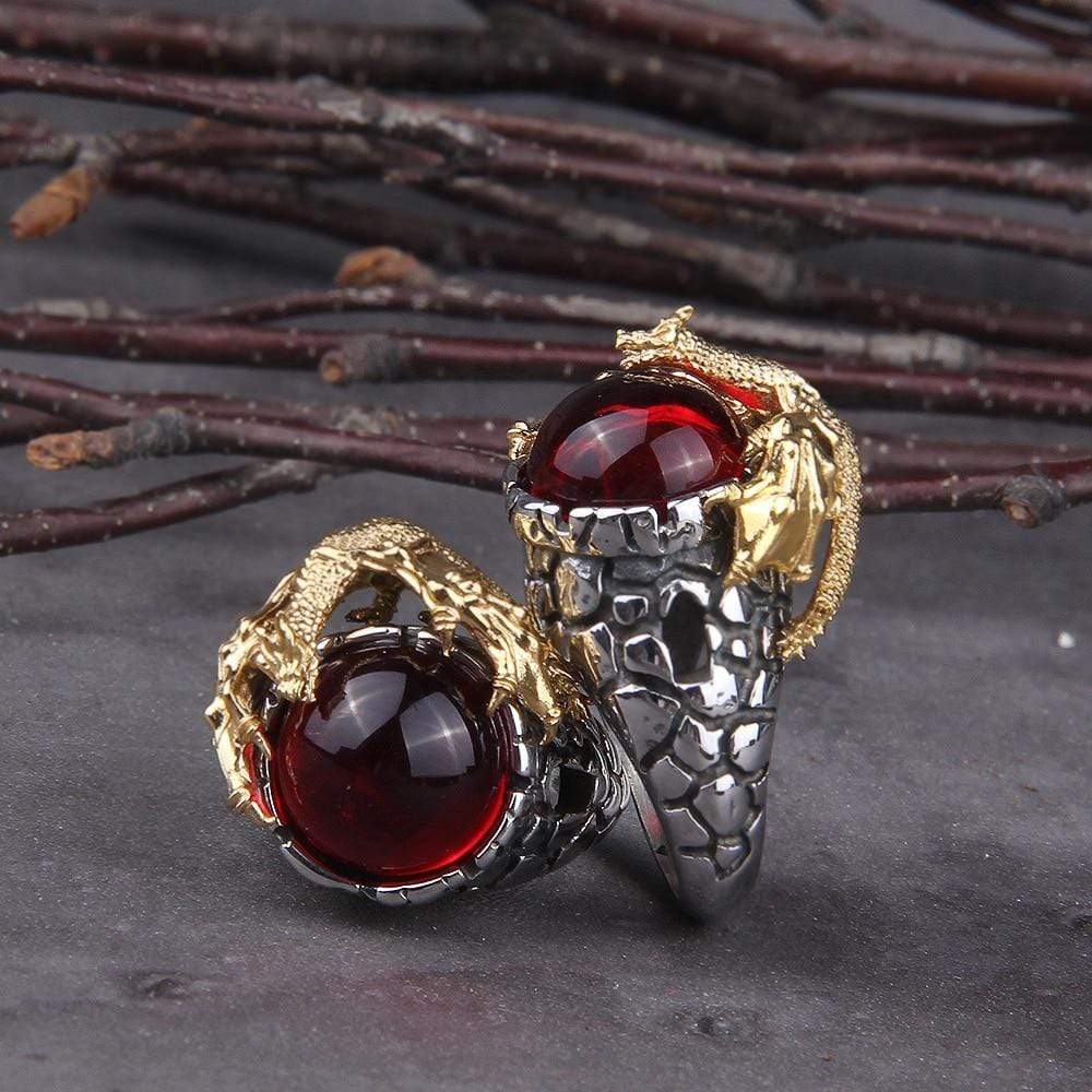 Bague Dragon Gardien Viking - Acier inoxydable-HERITAGE VIKING