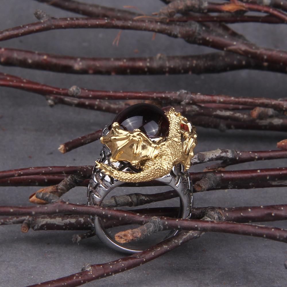 Bague Dragon Gardien Viking - Acier inoxydable-HERITAGE VIKING