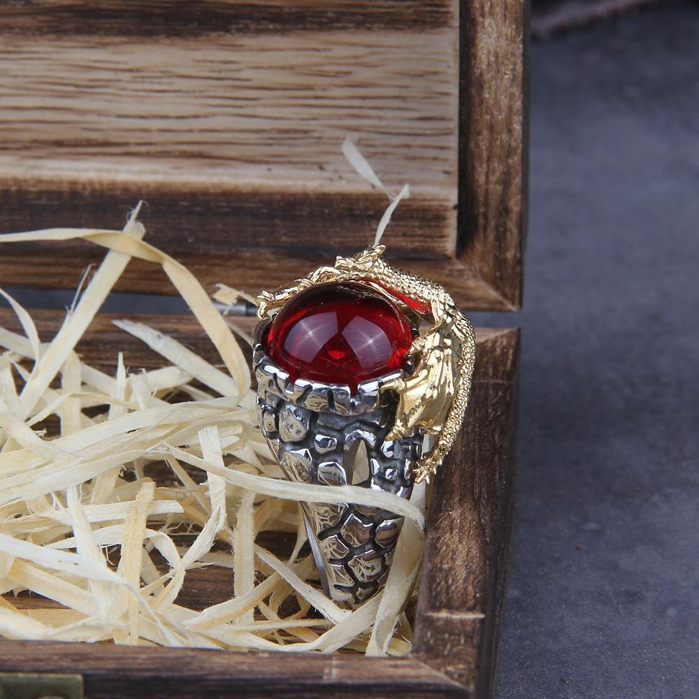 Bague Dragon Gardien Viking - Acier inoxydable-HERITAGE VIKING