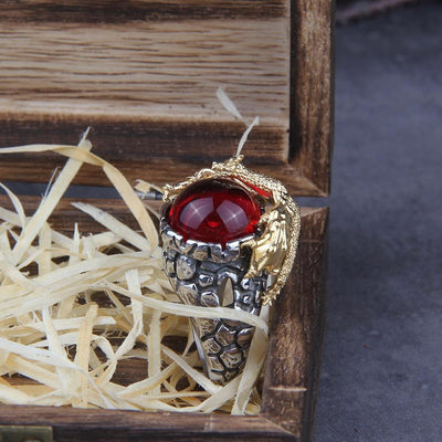 Bague Dragon Gardien Viking - Acier inoxydable-HERITAGE VIKING