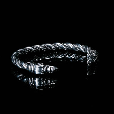Bracelet de Loyauté Viking - Corbeaux d'Odin Argent-HERITAGE VIKING