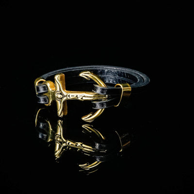 Bracelet Viking Ancre de bateau chrétienne en cuir-HERITAGE VIKING