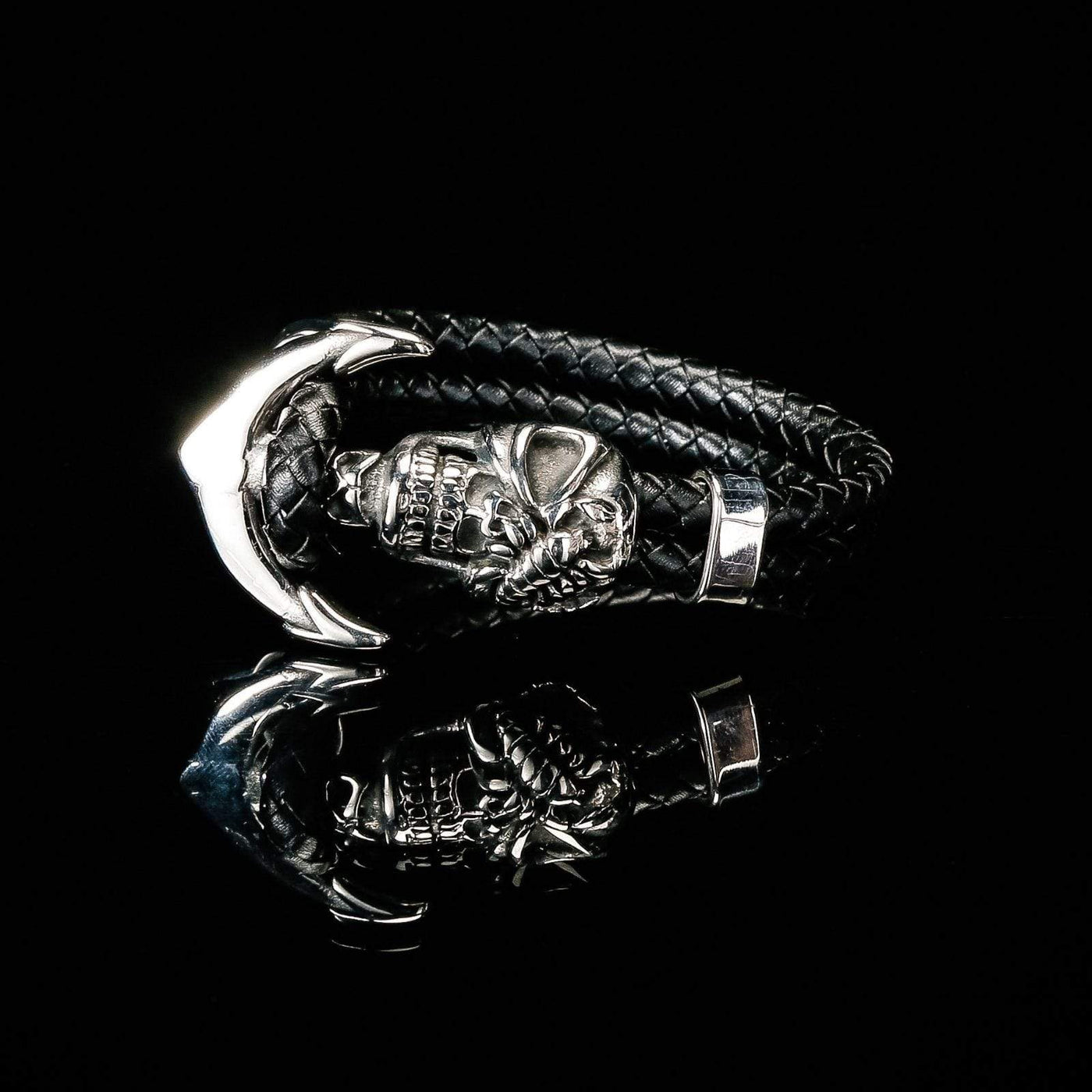 Bracelet Viking crâne de marin en cuir-HERITAGE VIKING