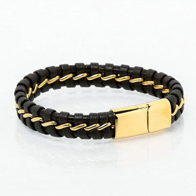 Bracelet Viking de précision en cuir tressé-HERITAGE VIKING