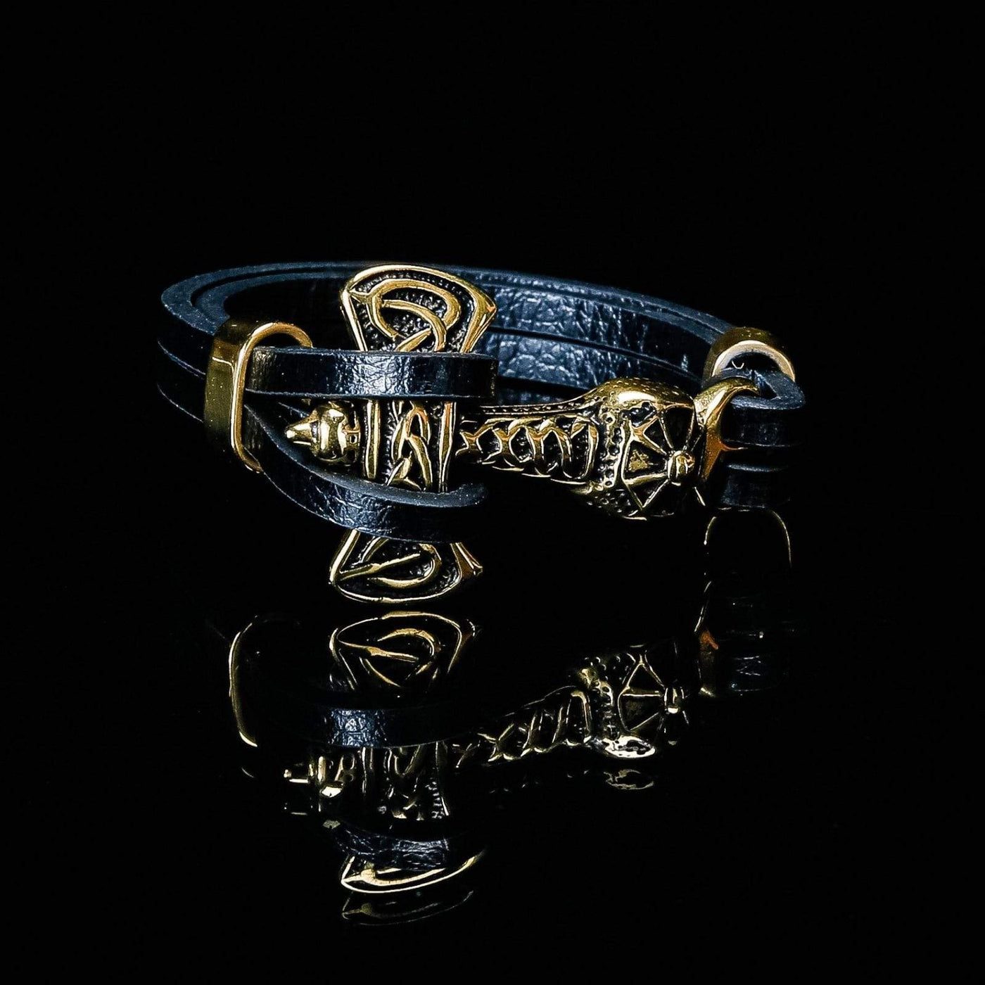 Bracelet Viking hache de guerre en cuir-HERITAGE VIKING