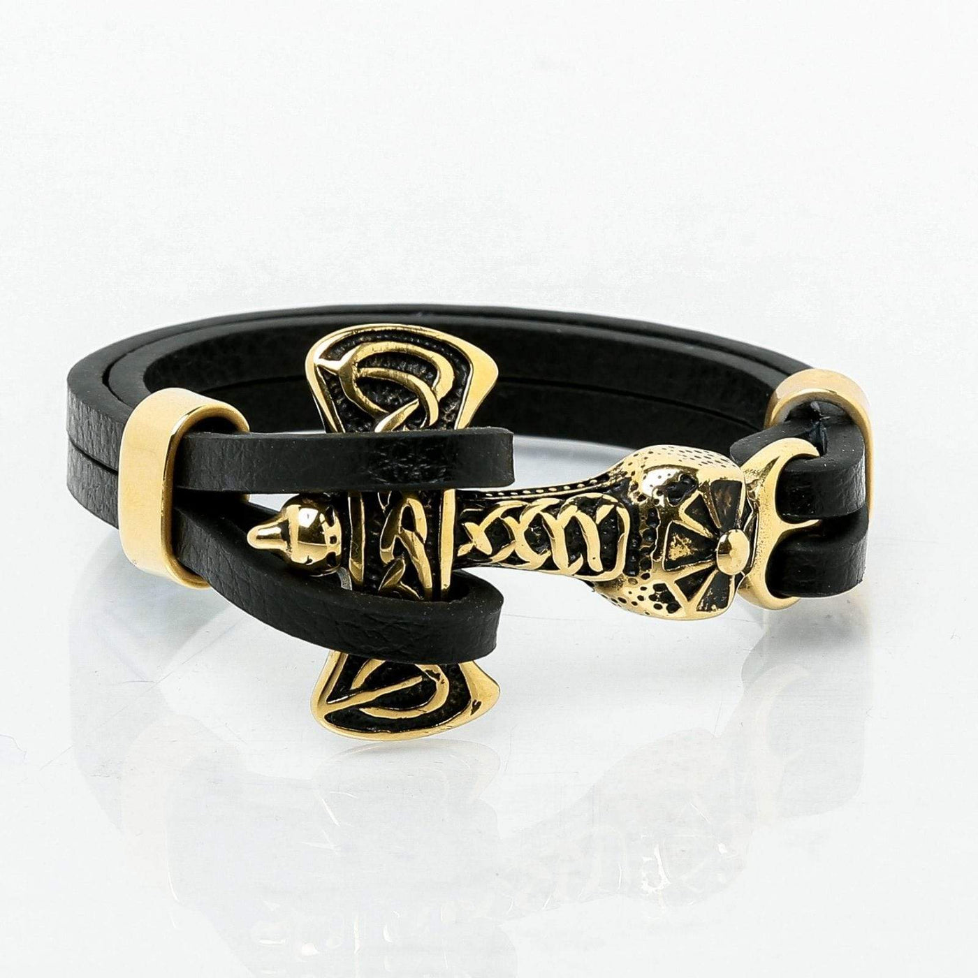Bracelet Viking hache de guerre en cuir-HERITAGE VIKING