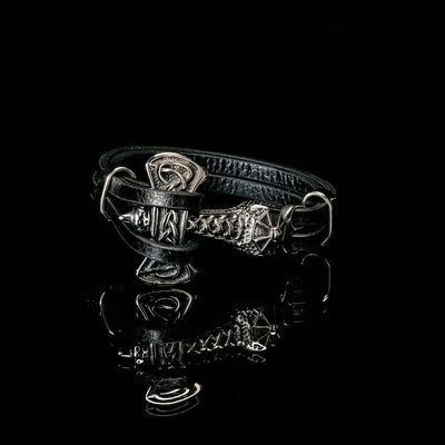 Bracelet Viking Hache lourde en cuir-HERITAGE VIKING