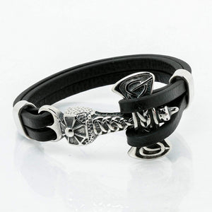 Bracelet Viking Hache lourde en cuir-HERITAGE VIKING