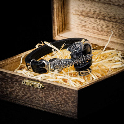 Bracelet Viking Hache lourde en cuir-HERITAGE VIKING