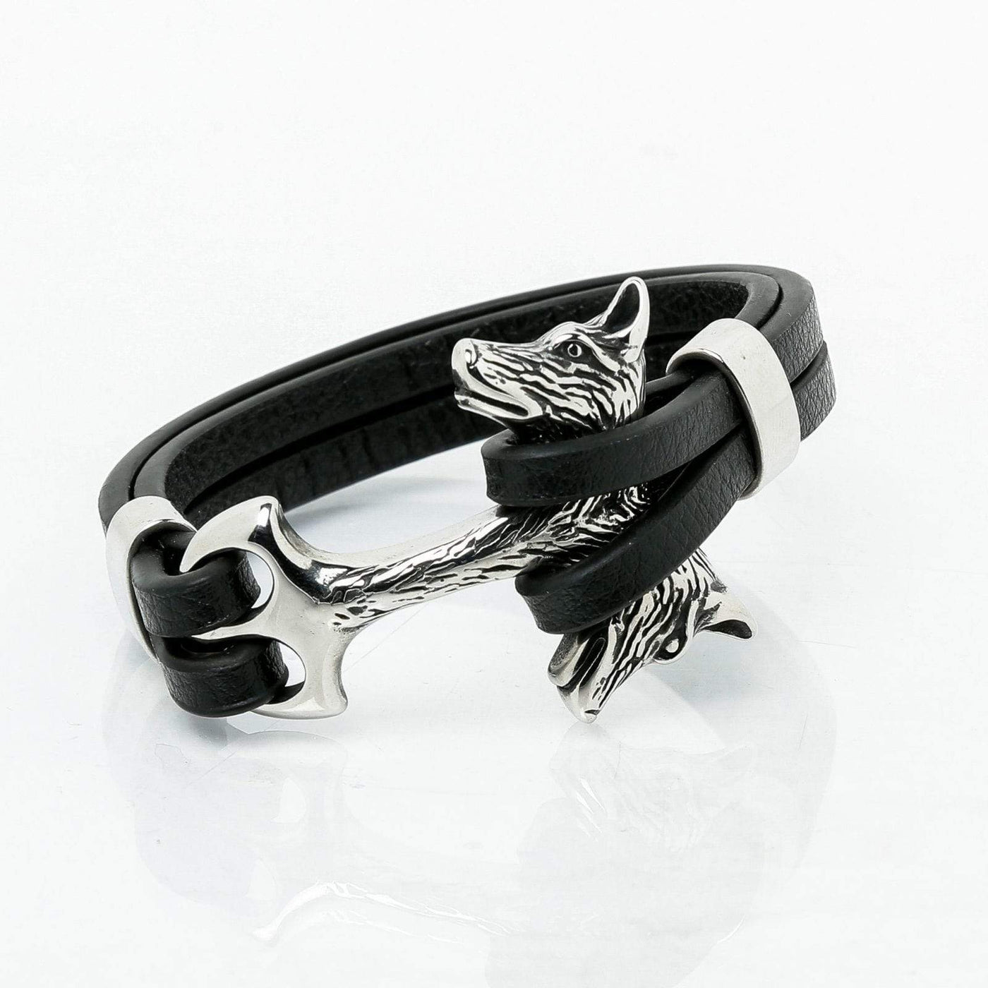 Bracelet en Cuir du Loup-HERITAGE VIKING