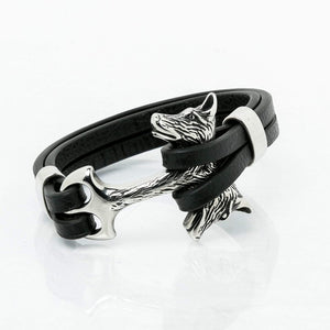 Bracelet en Cuir du Loup-HERITAGE VIKING