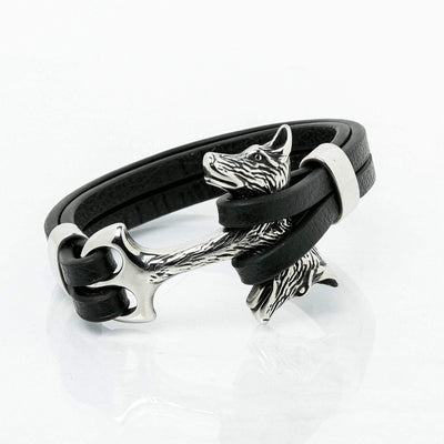 Bracelet en Cuir du Loup-HERITAGE VIKING