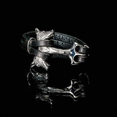 Bracelet en Cuir du Loup-HERITAGE VIKING