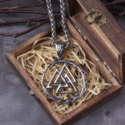 Collier Valknut avec dragon gardien des âmes-HERITAGE VIKING