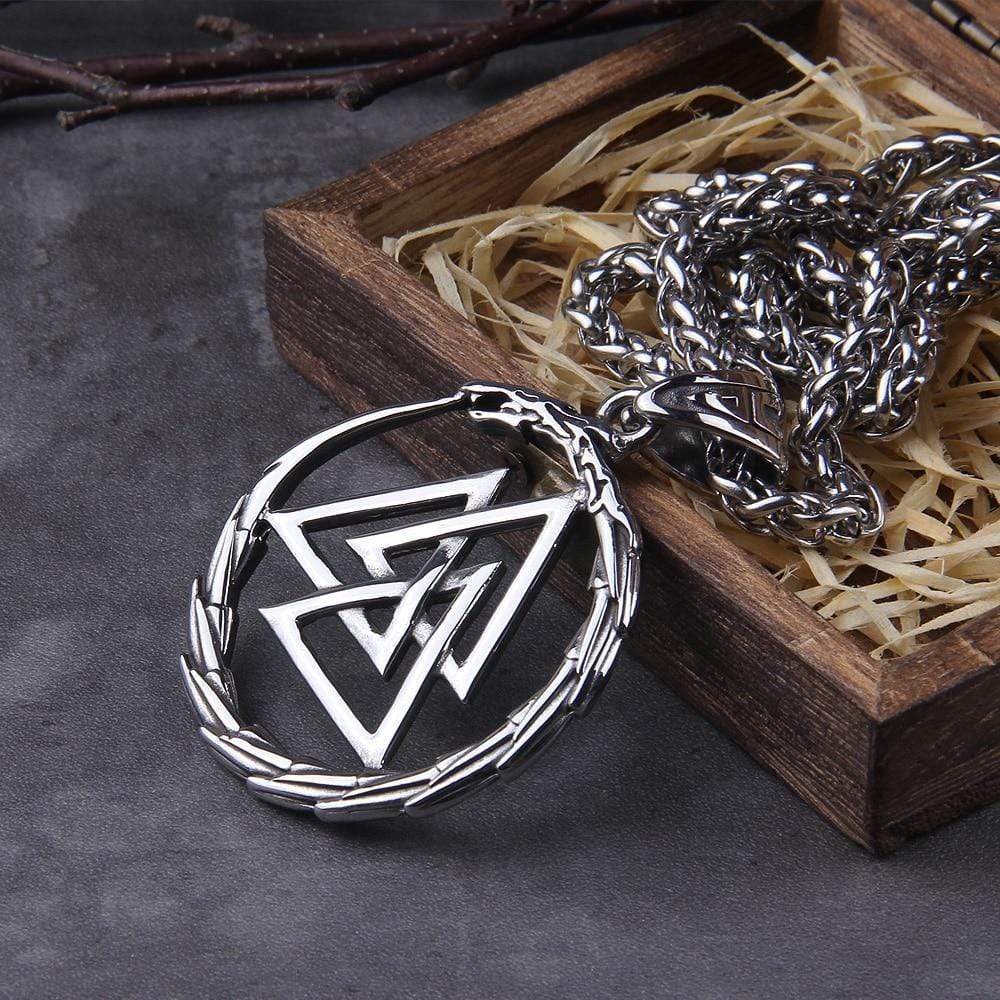 Collier Valknut avec dragon gardien des âmes-HERITAGE VIKING