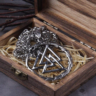Collier Valknut avec dragon gardien des âmes-HERITAGE VIKING