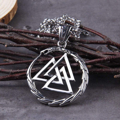 Collier Valknut avec dragon gardien des âmes-HERITAGE VIKING