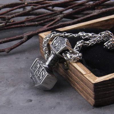 Collier Viking Marteau de Thor - Acier inoxydable-HERITAGE VIKING