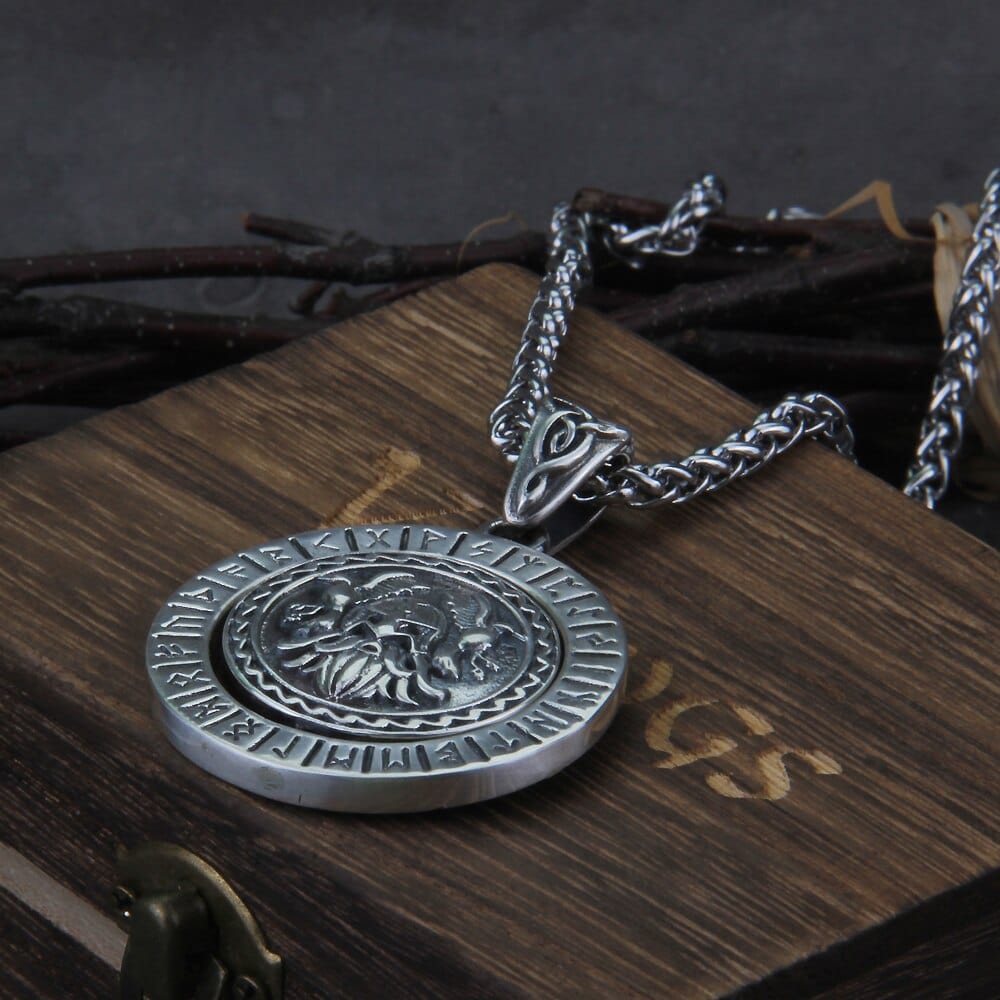 Pendentif en Argent Sterling 925 - La Puissance d'Odin-HERITAGE VIKING