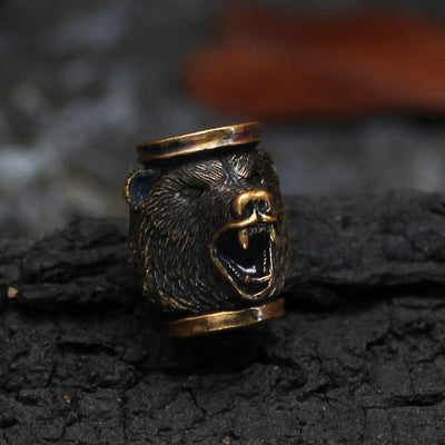 Perles à cheveux/barbes ours berserker- 3 pièces acier inoxydable-HERITAGE VIKING