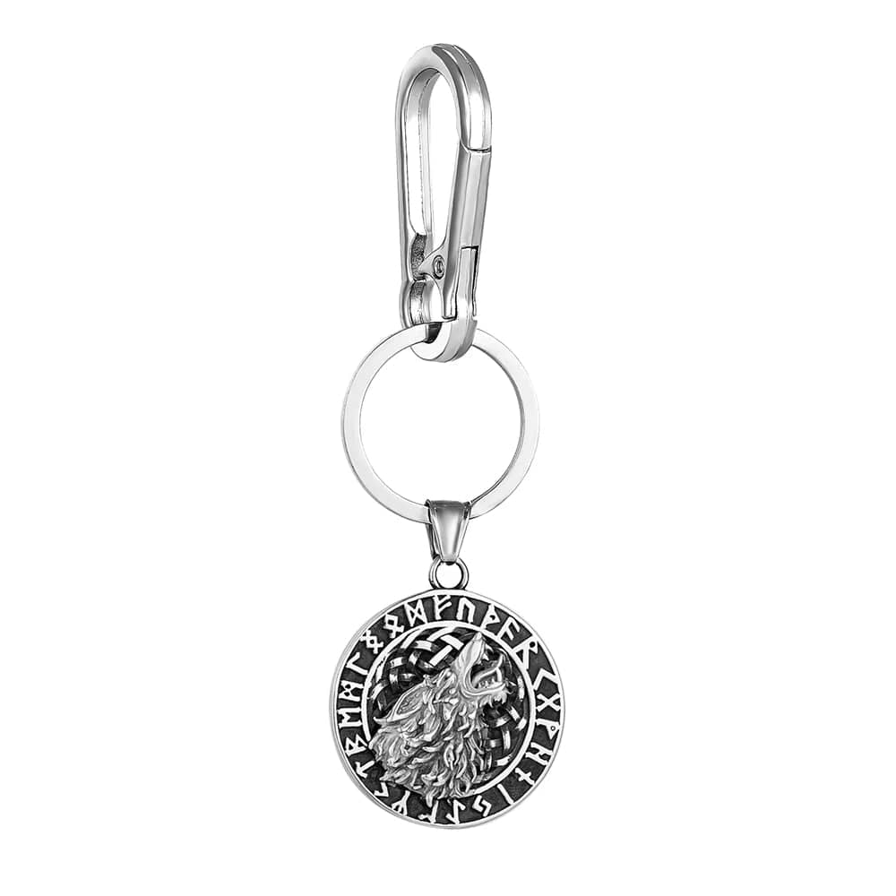 Porte-clés le rugissement de Fenrir argenté-HERITAGE VIKING