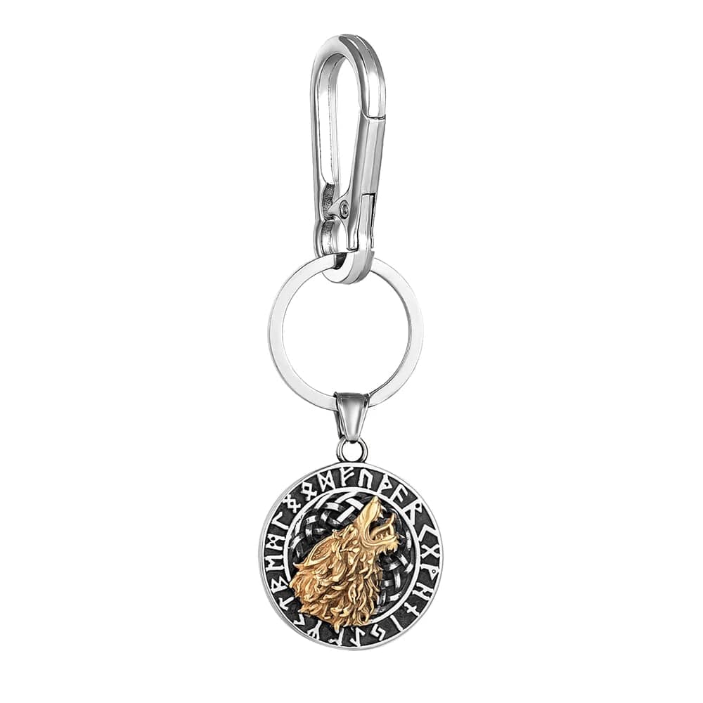 Porte-clés le rugissement de Fenrir doré-HERITAGE VIKING
