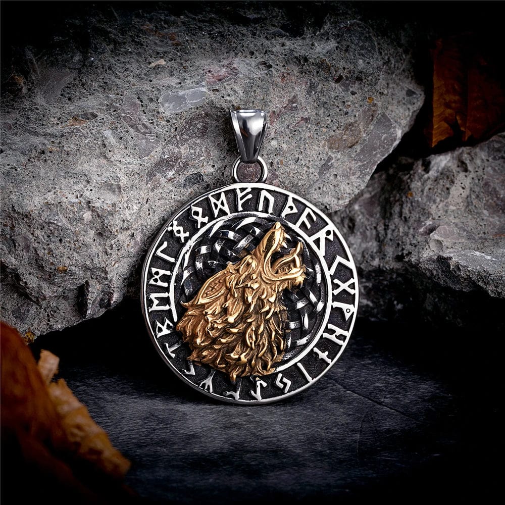 Porte-clés le rugissement de Fenrir doré-HERITAGE VIKING