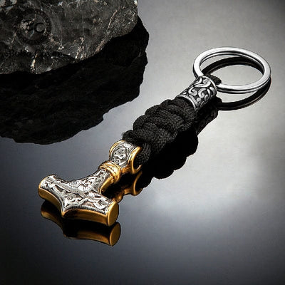 Porte-clés Viking marteau de Thor en paracorde et acier inoxydable-HERITAGE VIKING