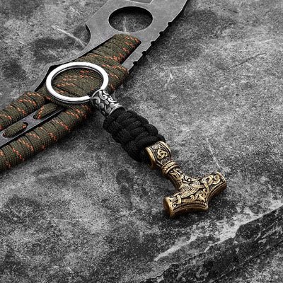 Porte-clés Viking marteau de Thor en paracorde et acier inoxydable-HERITAGE VIKING