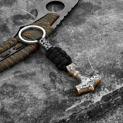 Porte-clés Viking marteau de Thor en paracorde et acier inoxydable-HERITAGE VIKING