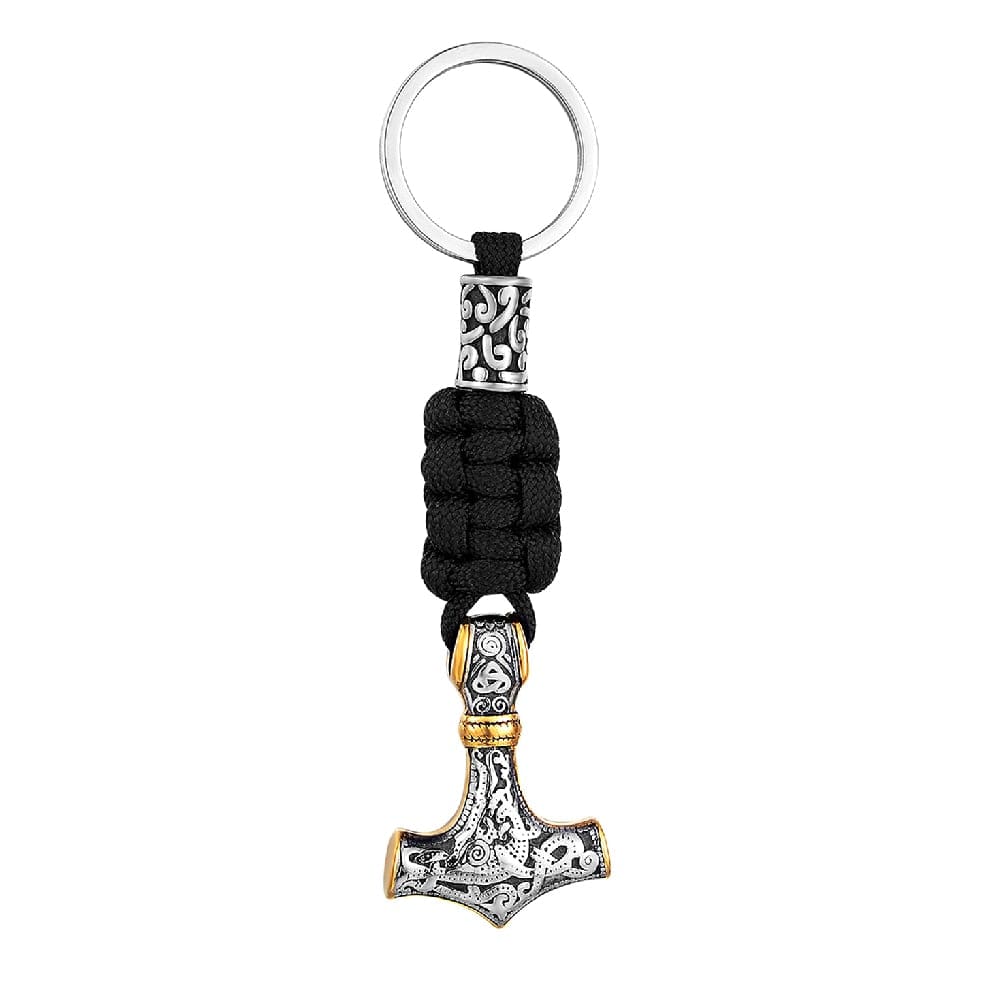 Porte-clés Viking marteau de Thor en paracorde et acier inoxydable-HERITAGE VIKING
