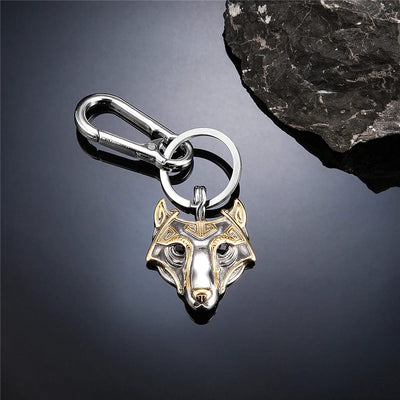 Porte-clés Viking Masque de Fenrir Doré-HERITAGE VIKING
