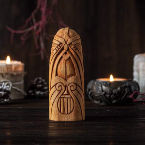 Statue en bois de Bragi-HERITAGE VIKING