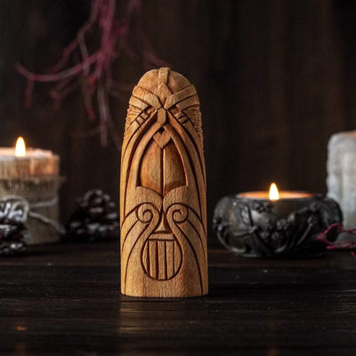Statue en bois de Bragi-HERITAGE VIKING