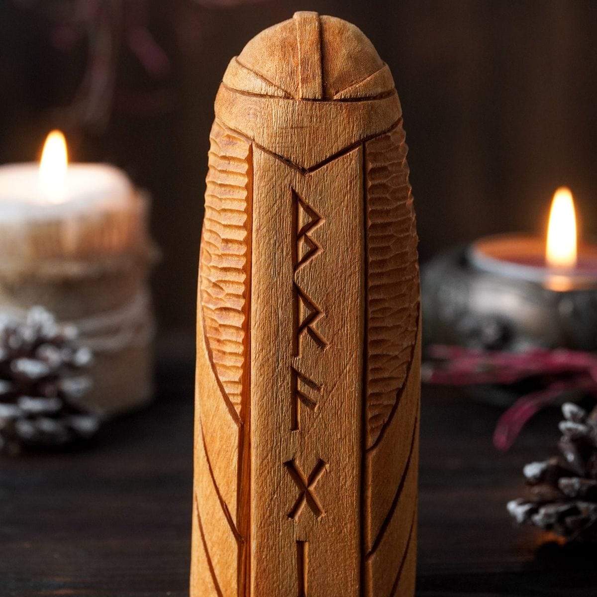 Statue en bois de Bragi-HERITAGE VIKING