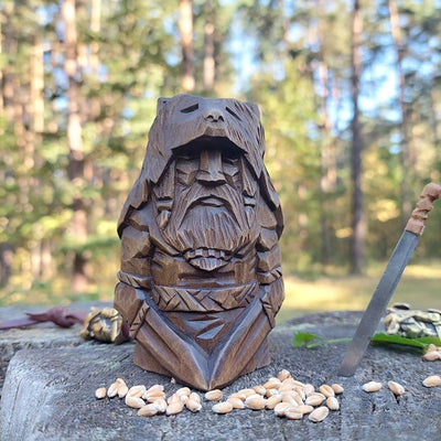 Statuette Viking en bois dieux nordiques-HERITAGE VIKING