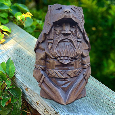 Statuette Viking en bois dieux nordiques-HERITAGE VIKING