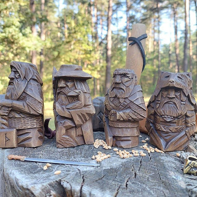 Statuette Viking en bois dieux nordiques-HERITAGE VIKING