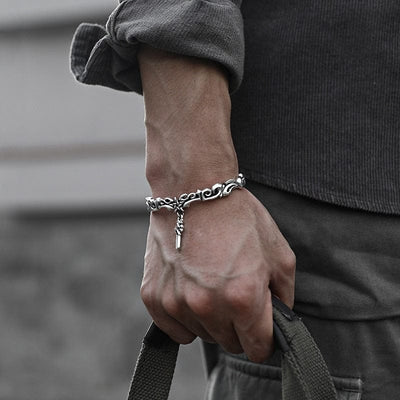 'Votre vie dépend de vous'' - Bracelet acier inoxydable-HERITAGE VIKING