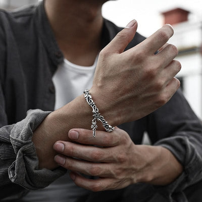 'Votre vie dépend de vous'' - Bracelet acier inoxydable-HERITAGE VIKING